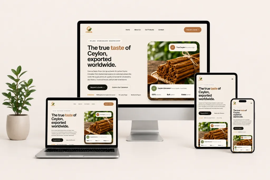 Cenova Ceylon Export Website