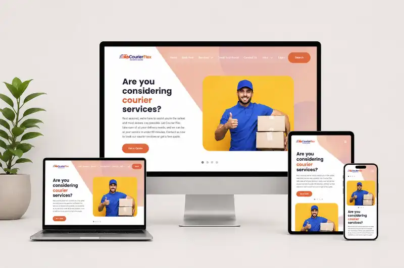 CourierFlex courier service landing page UI UX design created by SurfUX